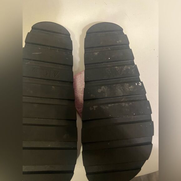 Zara Buckled Denim Slip On Open Toe Flat Sandals Pink Women's 39 /9 Out Of Stock - Picture 10 of 13